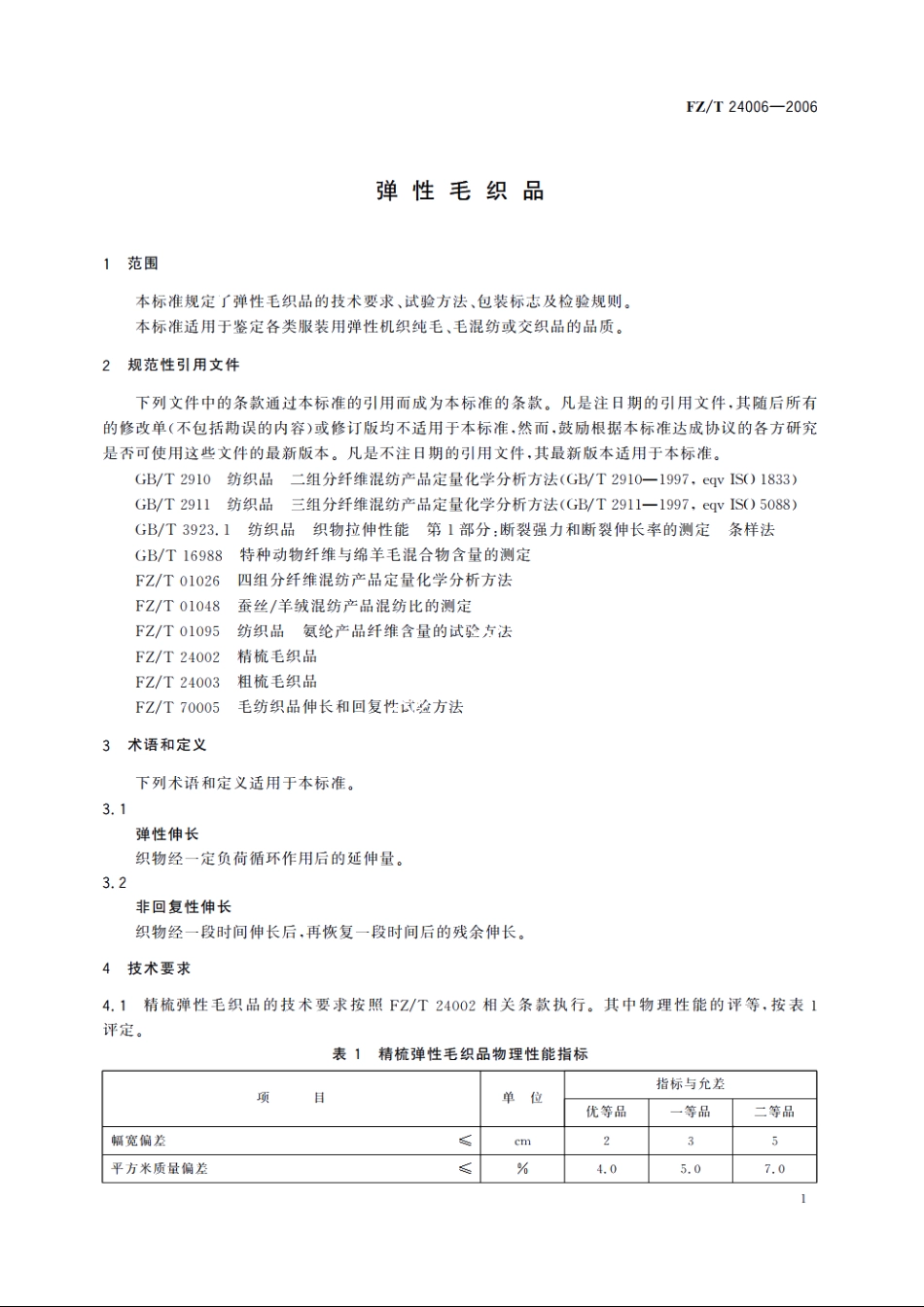 弹性毛织品 FZT 24006-2006.pdf_第3页