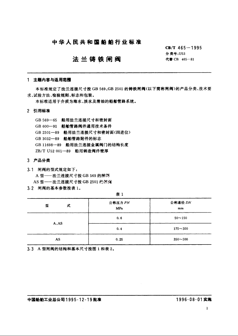 法兰铸铁闸阀 CBT 465-1995.pdf_第2页