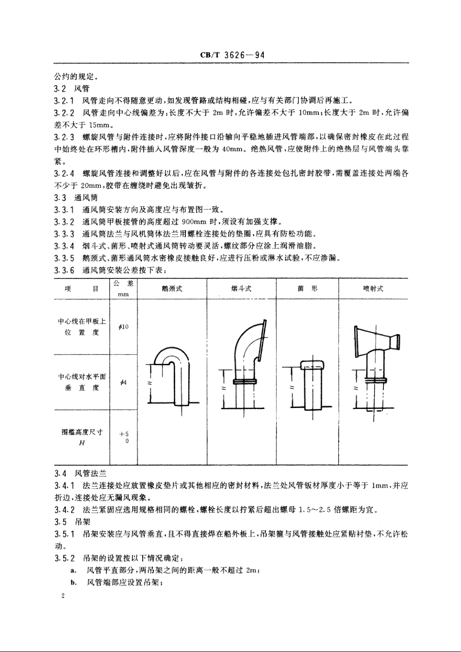 舱室风管及附件安装质量要求 CBT 3626-1994.pdf_第3页