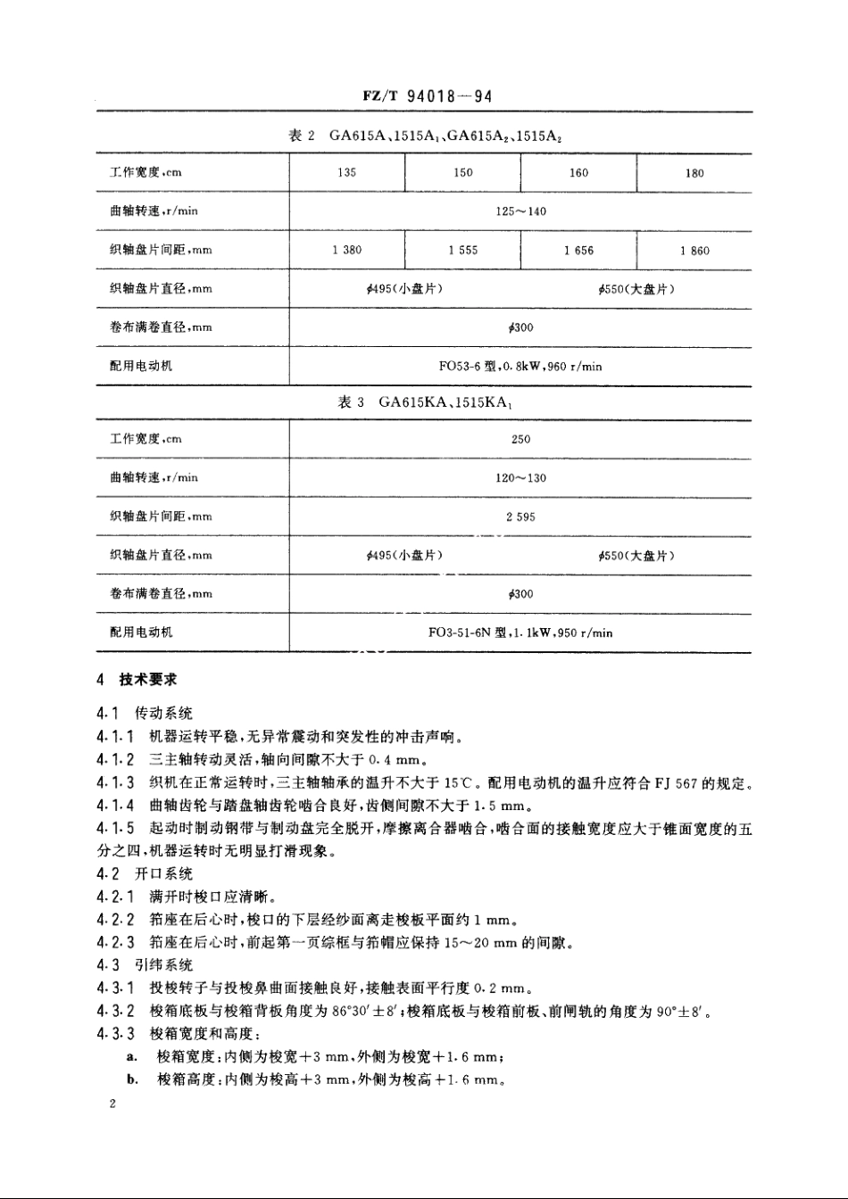 多梭箱(1×4)棉织机 FZT 94018-1994.pdf_第3页