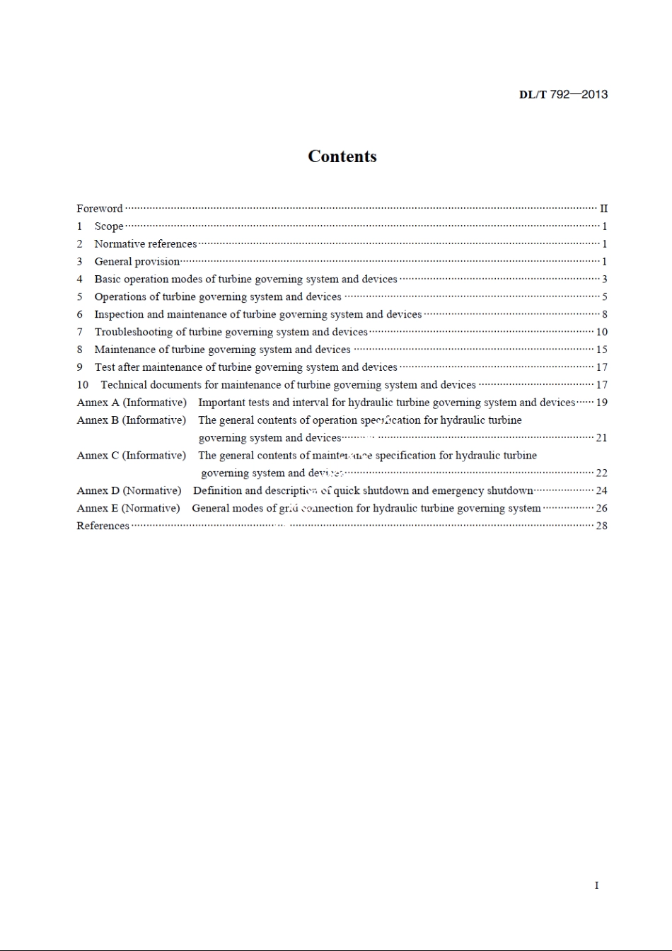 水轮机调节系统及装置运行与检修规程 DLT 792-2013e.pdf_第2页