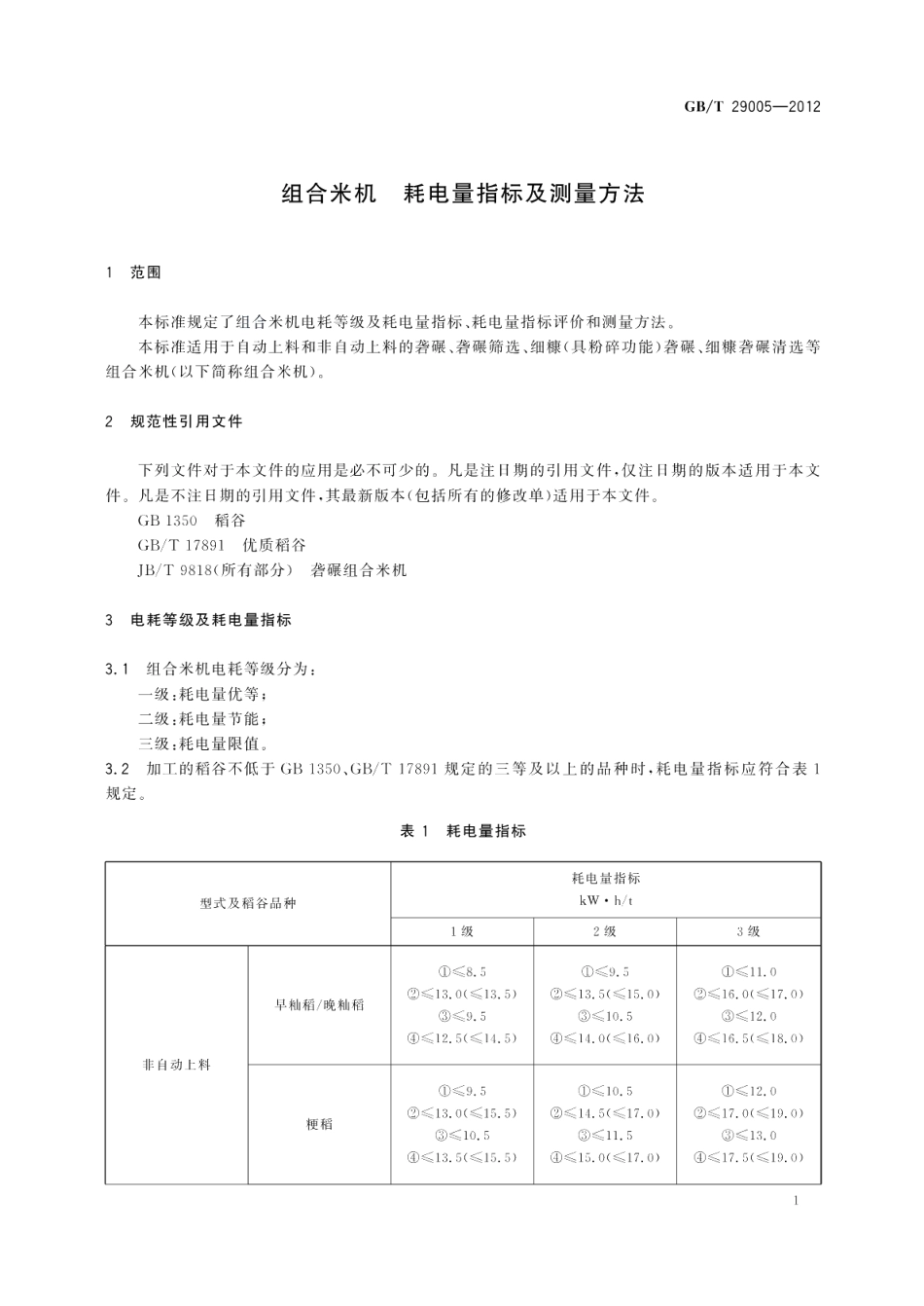 组合米机耗电量指标及测量方法 GBT 29005-2012.pdf_第3页