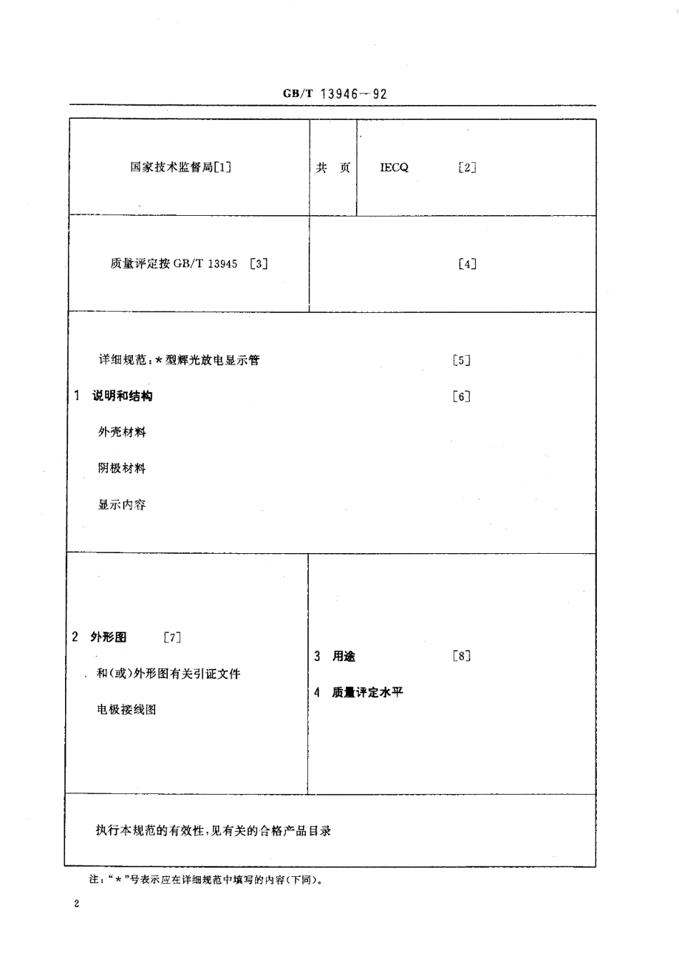 辉光放电显示管空白详细规范 可供认证用GBT 13946-1992.pdf_第3页