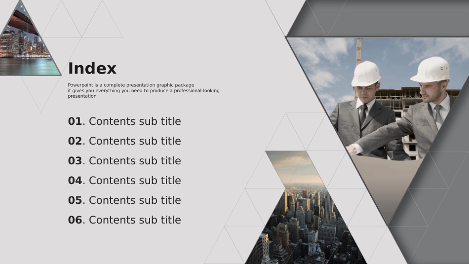 创意三角形排版建筑施工PPT模板.pptx_第2页