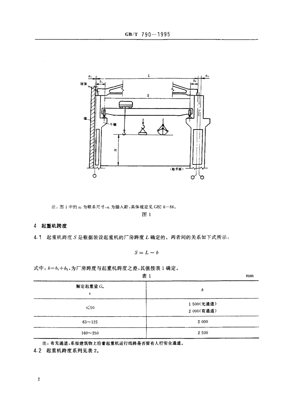 电动桥式起重机跨度和起升高度系列 GBT 790-1995.pdf_第3页