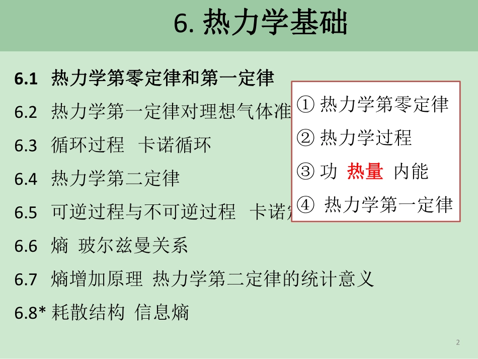复旦大学《大学物理》课件-第六章热力学基础(1).pdf_第2页