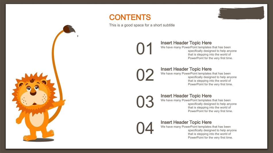 可爱的卡通狮子PPT模板.ppt_第2页