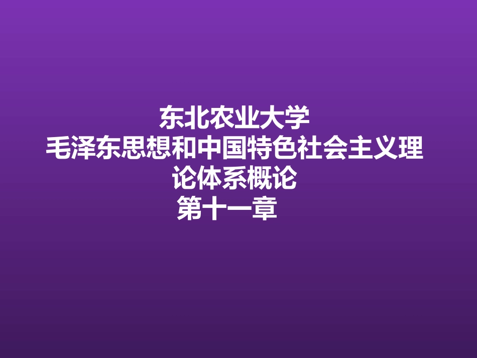 东北农业大学《毛泽东思想和中国特色社会主义理论体系概论》课件-第十一章S.pptx_第1页