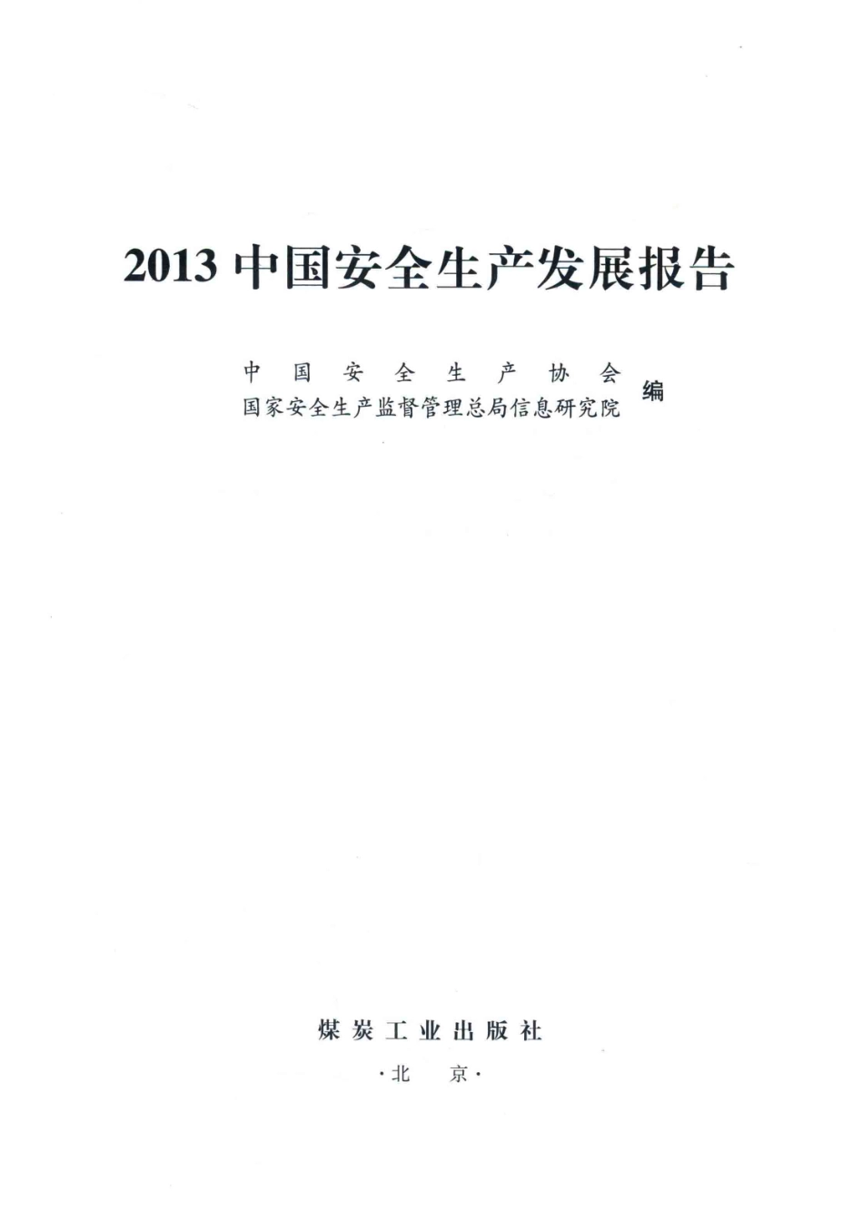 2013中国安全生产发展报告_中国安全生产协会国家安全生产监督管理总局信息研究院编.pdf_第2页