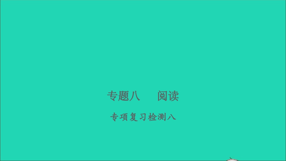 小考语文专题八阅读专项复习检测习题课件.ppt_第1页