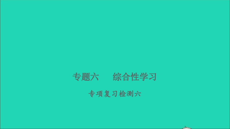 小考语文专题六综合性学习专项复习检测习题课件.ppt_第1页