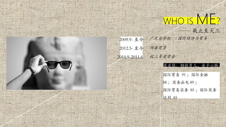 布纹个性简历幻灯片模板.pptx_第1页