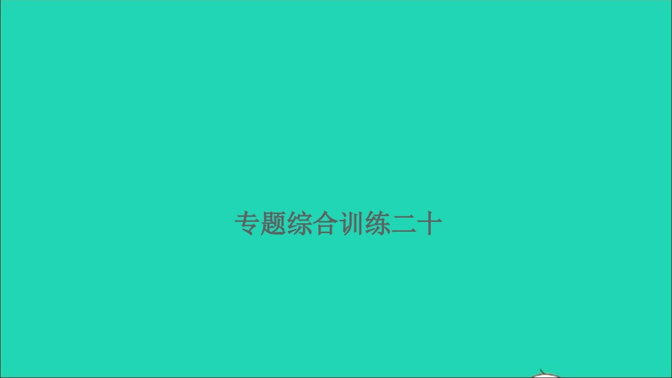 小考语文满分特训第一部分专题复习第六章阅读专题综合训练二十课件.ppt_第1页