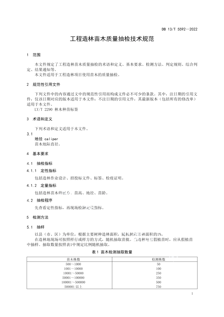 工程造林苗木质量抽检技术规范 DB13T 5592-2022.pdf_第3页