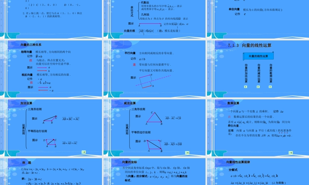 《高等数学》第7章空间向量与空间解析几何.ppt