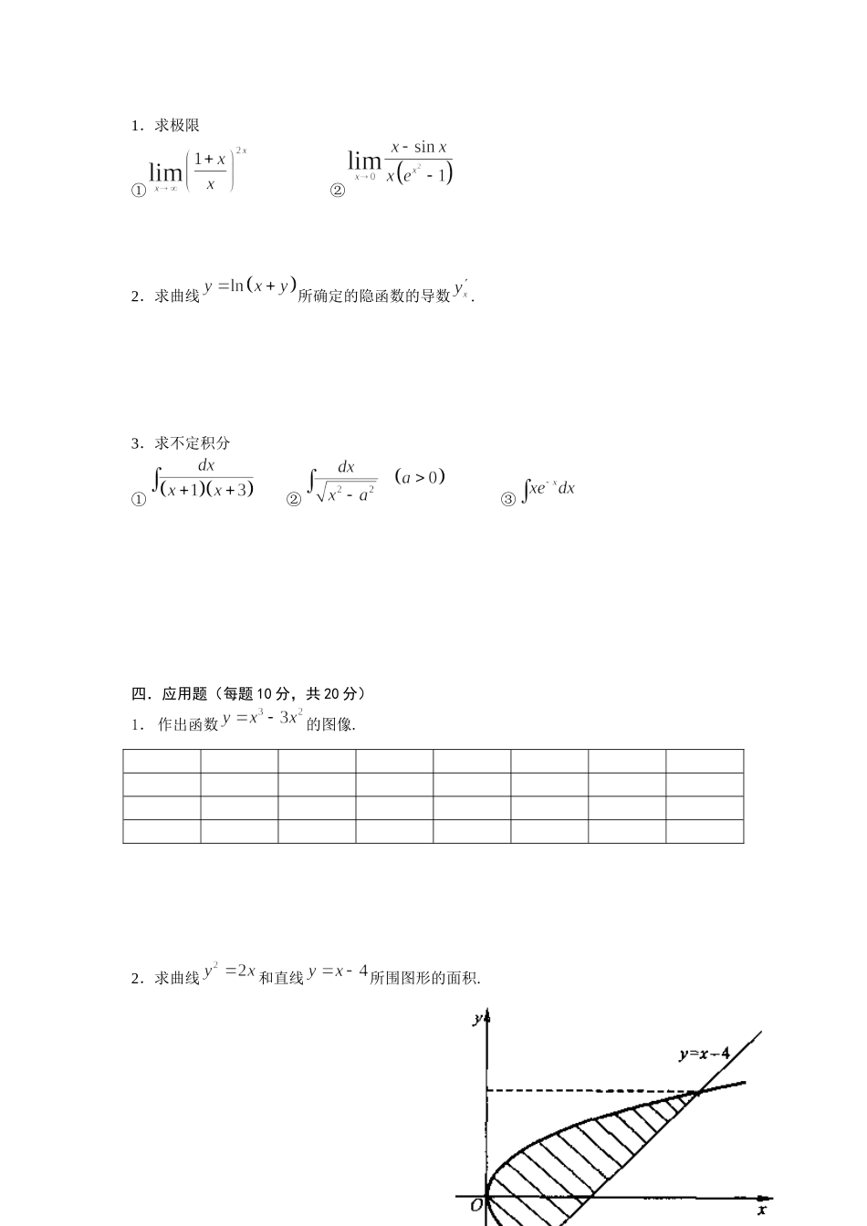 大学高等数学上册期末复习模拟试卷含答案.docx_第3页