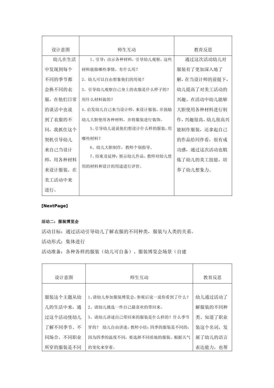 幼儿园中班主题：漂亮的服装.doc_第2页