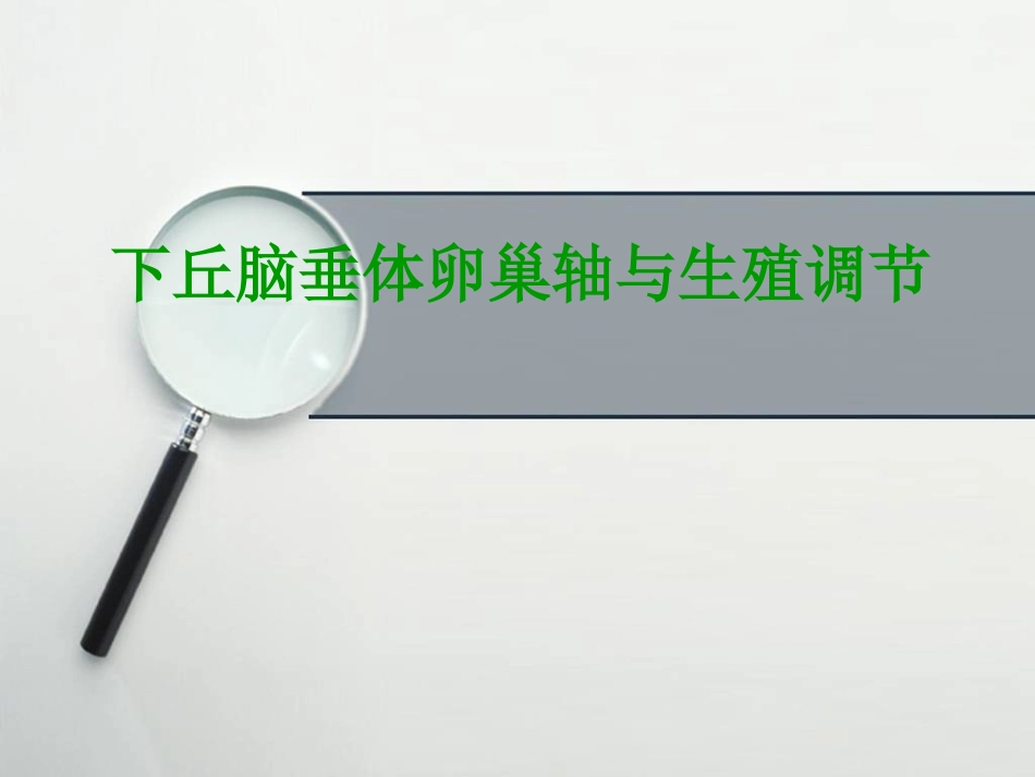 下丘脑垂体性腺轴与生殖调节.ppt_第1页