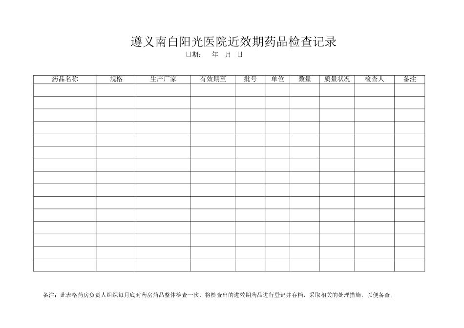 药房登记相关表格(进出库、近效期).doc_第1页