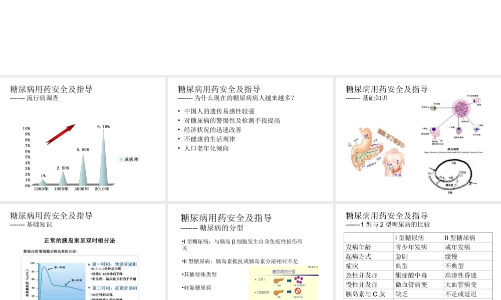 糖尿病用药安全及指导-讲座.ppt