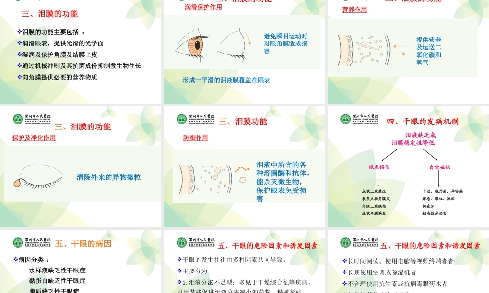 眼的泪液分泌及排泄系统.ppt