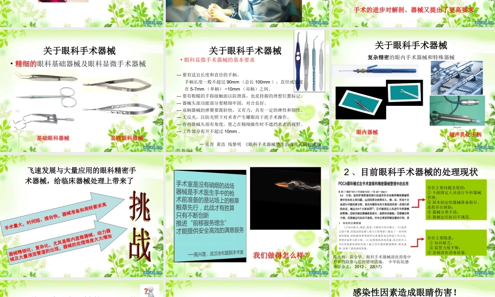 眼科精密手术器械的处理.ppt