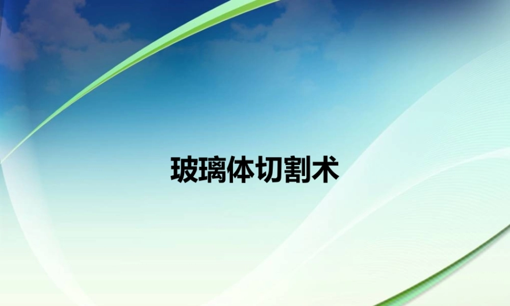 玻璃体切割术PPT.ppt