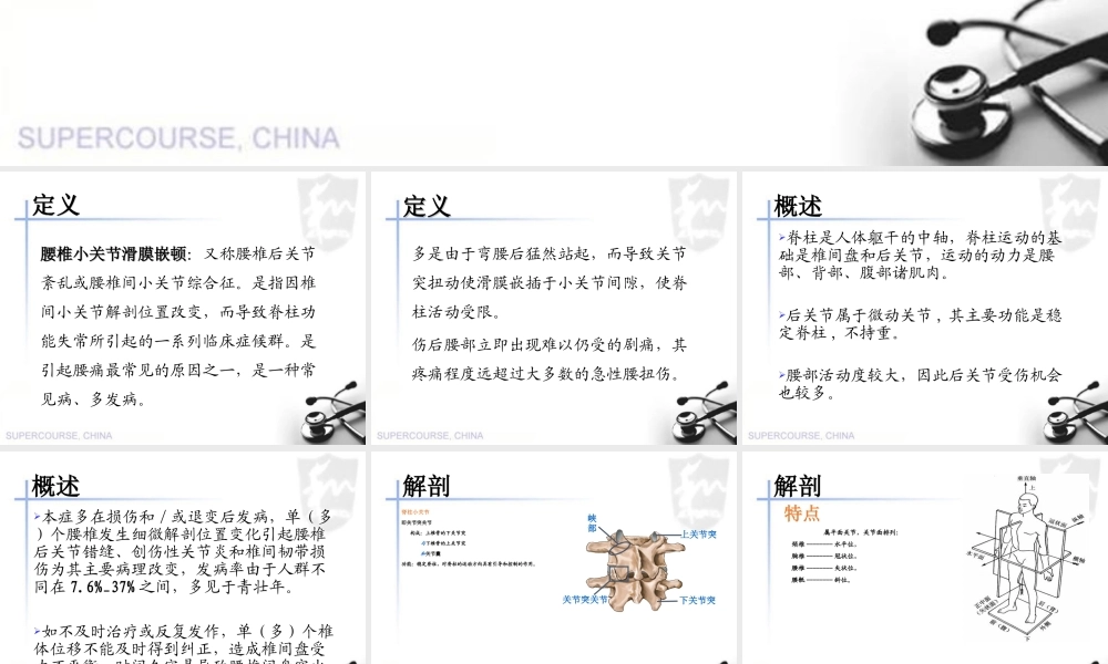 腰椎小关节滑膜嵌顿.ppt