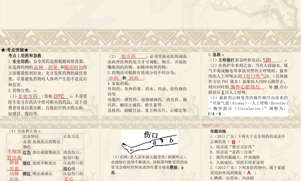 用药与急救了解自己复习.ppt