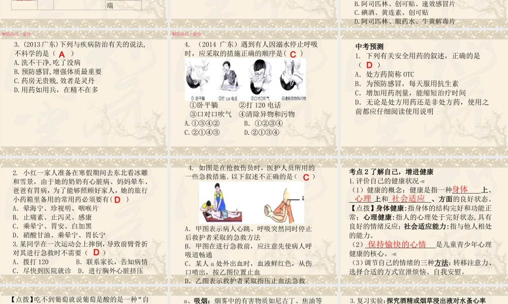 用药与急救了解自己复习.ppt