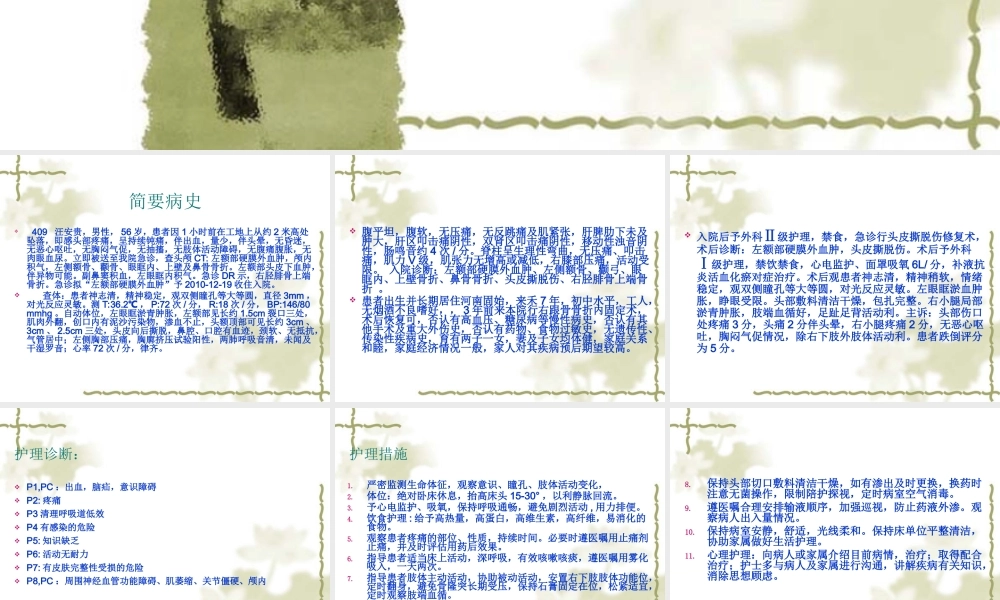 查房题目：颅脑外伤.ppt