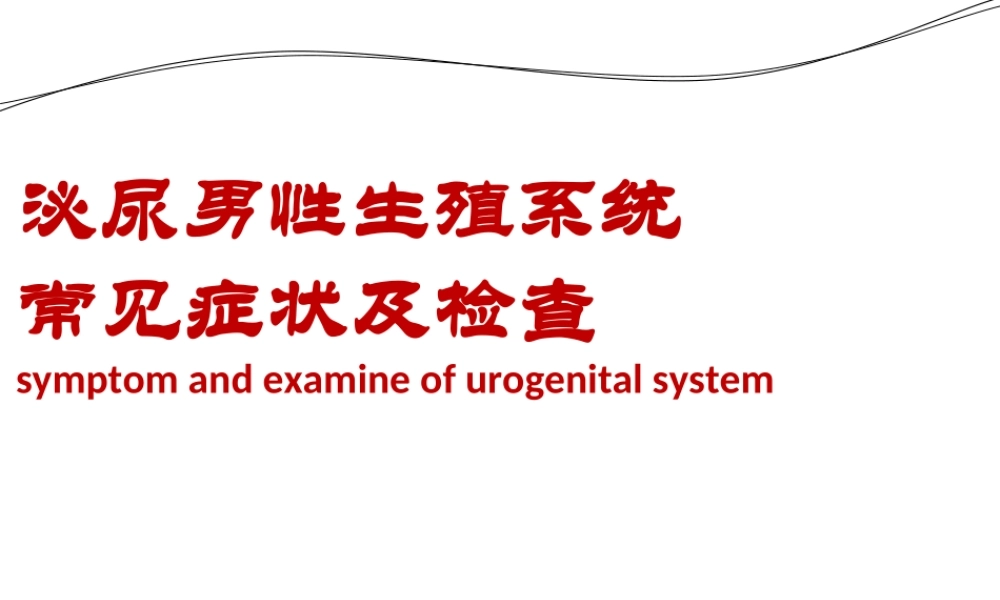泌尿男性生殖系统常见症状及检查.ppt