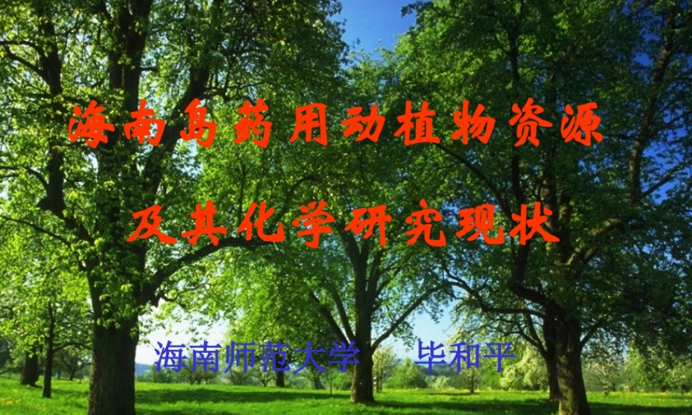毕和平海南中草药.ppt