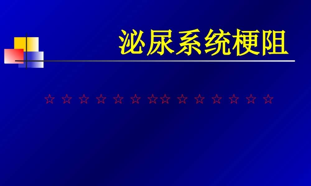 泌尿系统梗阻分析.ppt