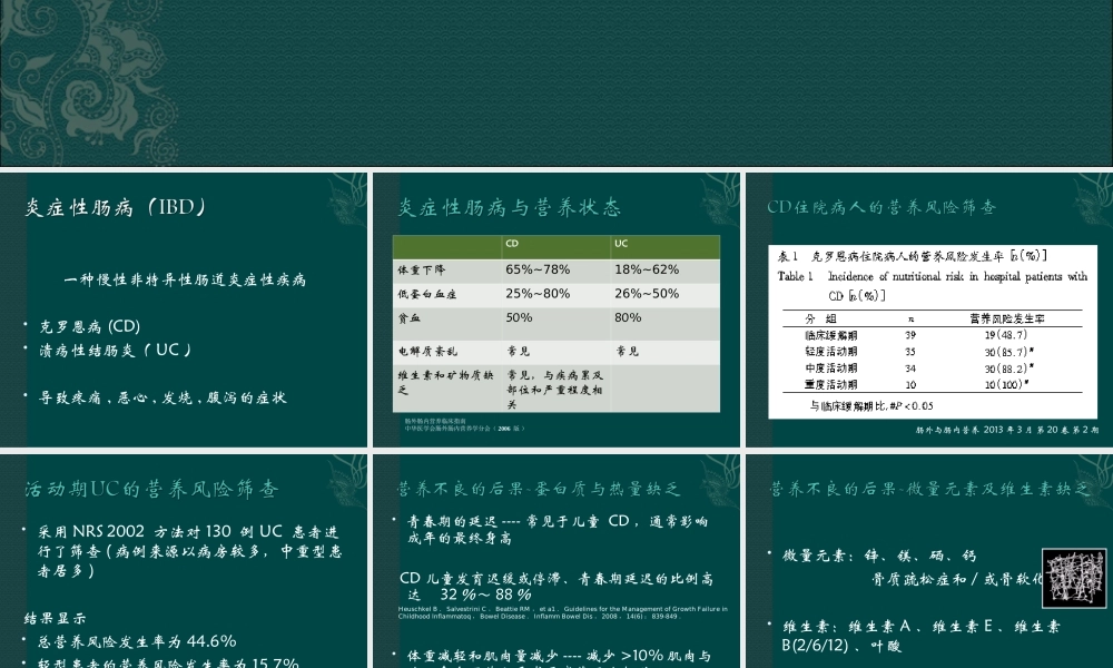炎症性肠病患者与营养支持.ppt
