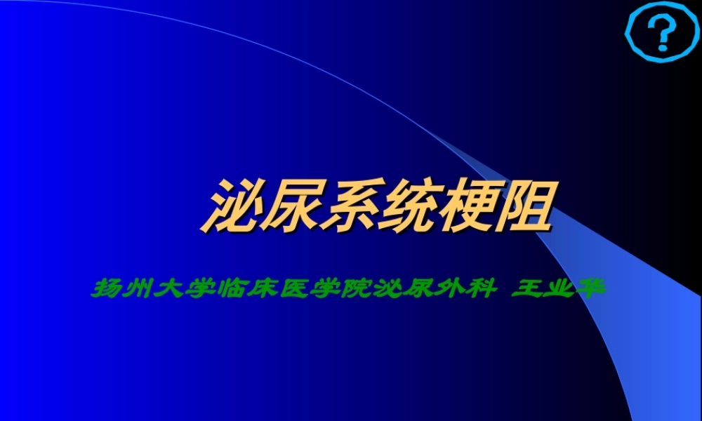 泌尿系统梗阻.ppt