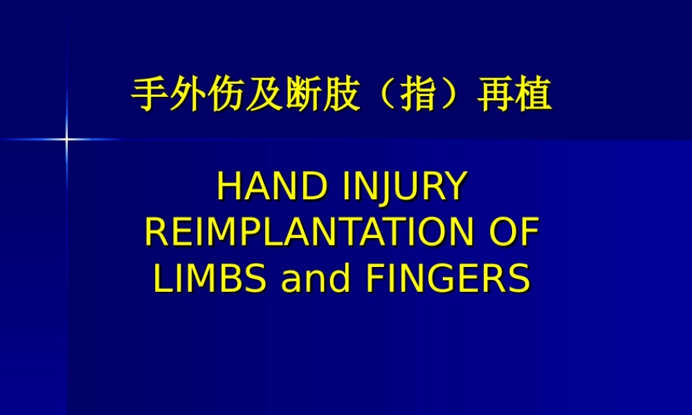 手外伤及断肢(指)再植(讲稿).ppt