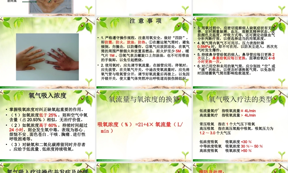 氧气吸入疗法及并发症的处理-(2).ppt