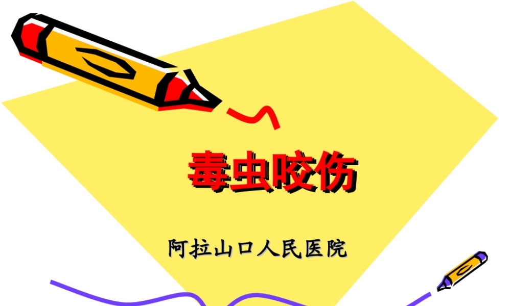 毒虫咬伤的救治.ppt