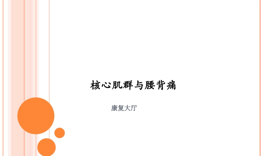 核心肌群与腰背痛.ppt