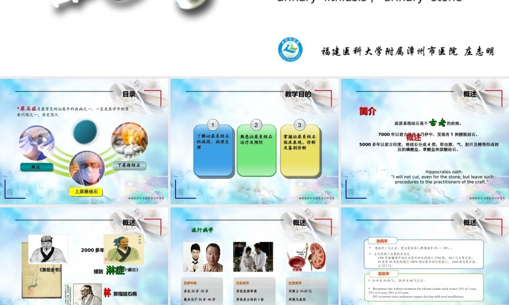 尿石症讲稿-庄志明.ppt