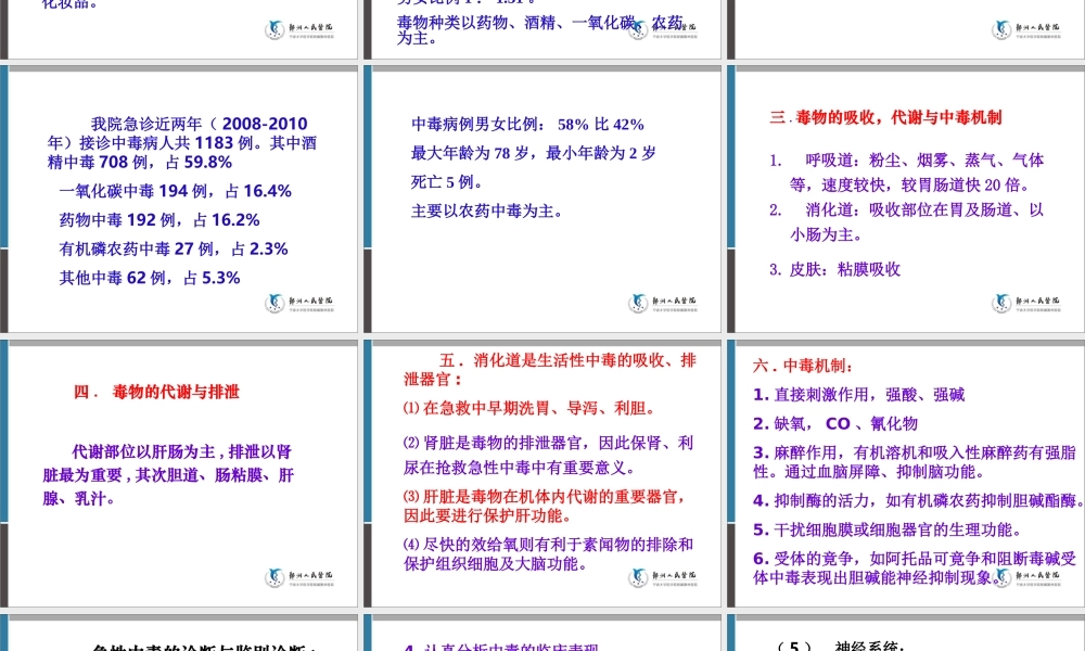 急性中毒诊治原则2012.9.24概论.ppt