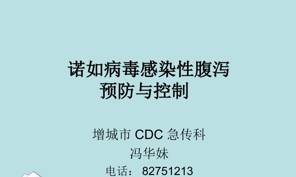 感染性腹泻防控.ppt