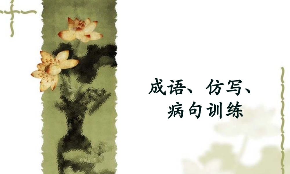 成语、仿写、病句训练PPT.ppt