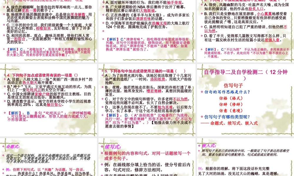 成语、仿写、病句训练PPT.ppt