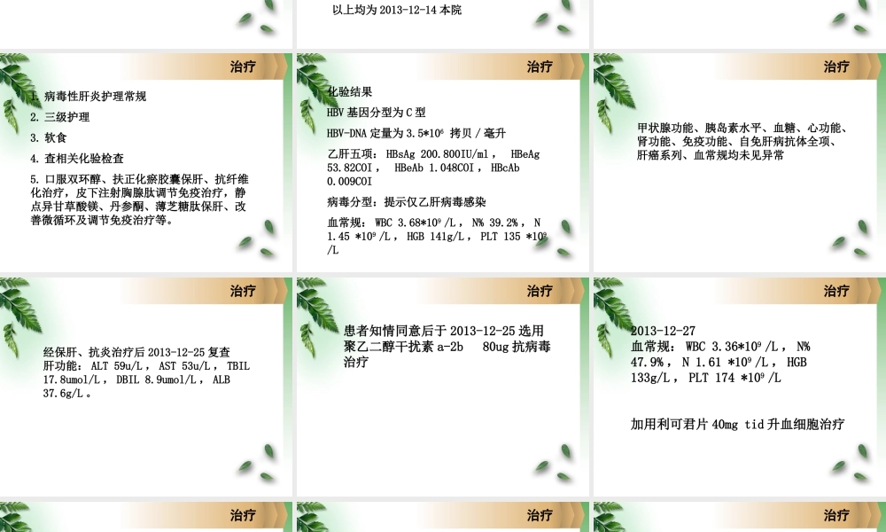 慢乙肝病例分享(半年大三阳转小三阳).ppt