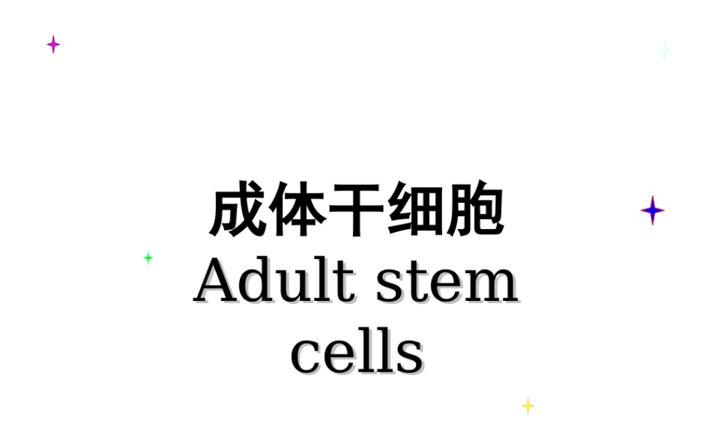 干细胞-成体干细胞.ppt