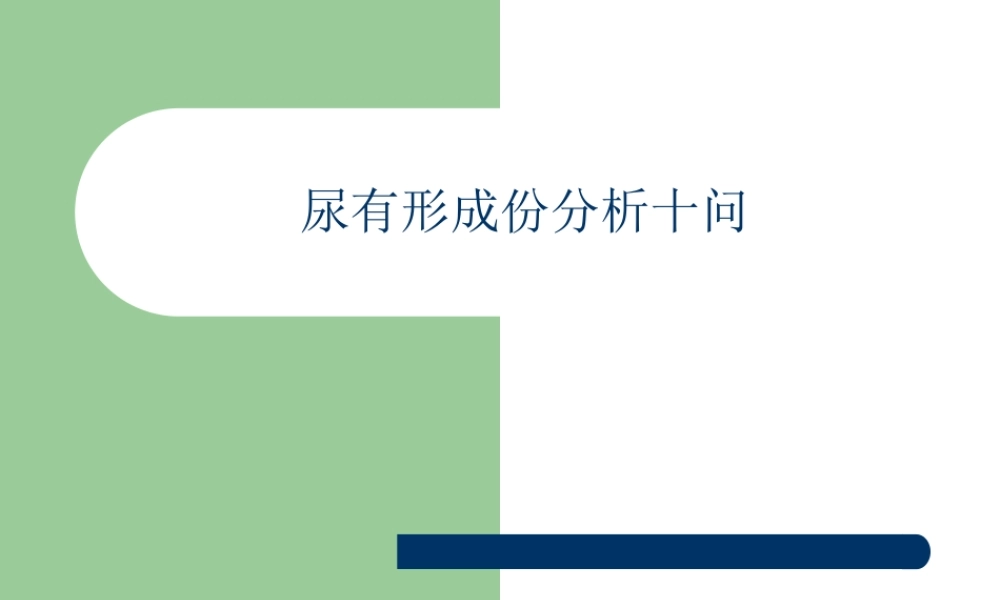 尿液分析十问简介.ppt