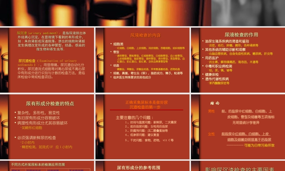 尿液有形成分检验.ppt