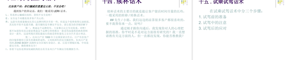 展厅接待十五大话术.ppt